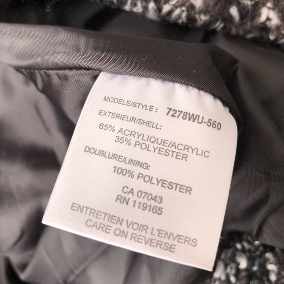 ARVIDA zigzag tweed black white knit peacoat GUC - Picture 6 of 10